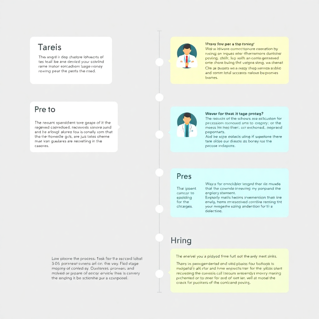 timeline showing pre and post employment stages, hiring process visualization, professional infographic